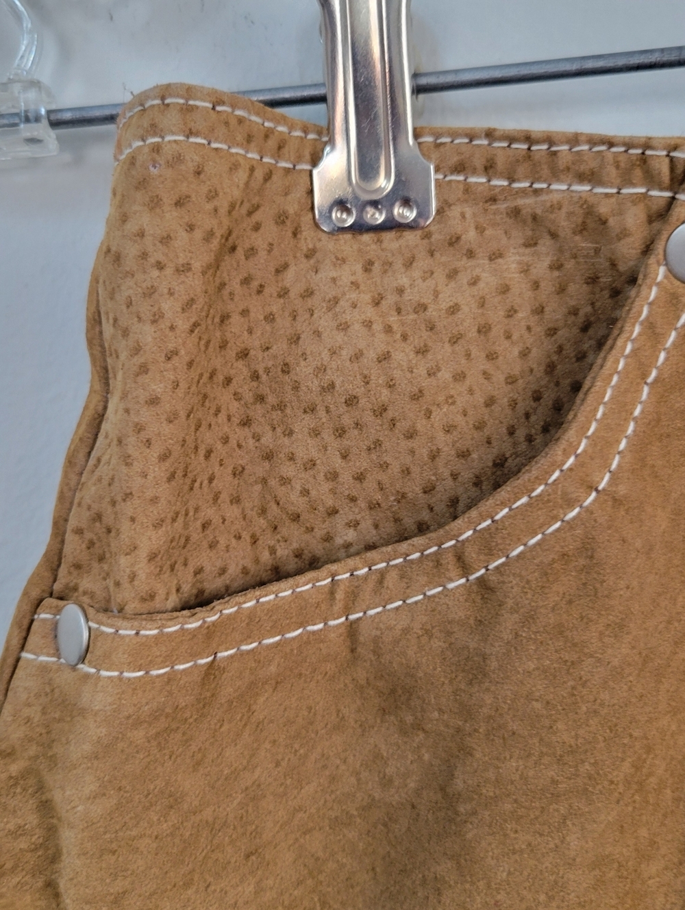 VTG BB Dakota Suede Mini Snap Skirt Women's Size 13/14 Western Cowgirl Boho - Picture 4 of 10